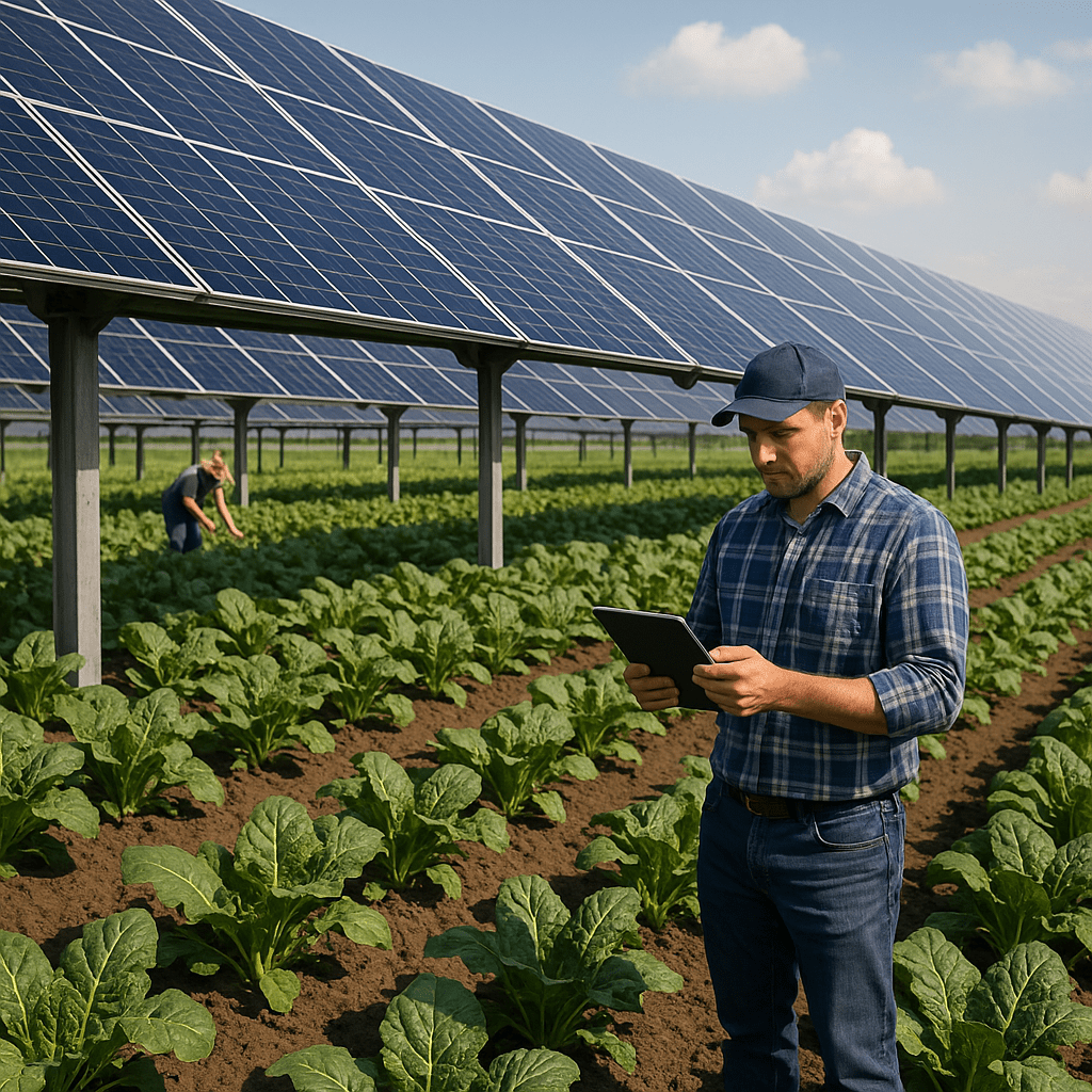 agrowoltaika, panele słoneczne